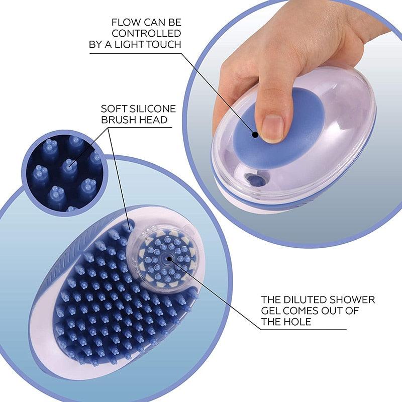 2-in-1 Silicone Pet Bath & Shampoo Brush