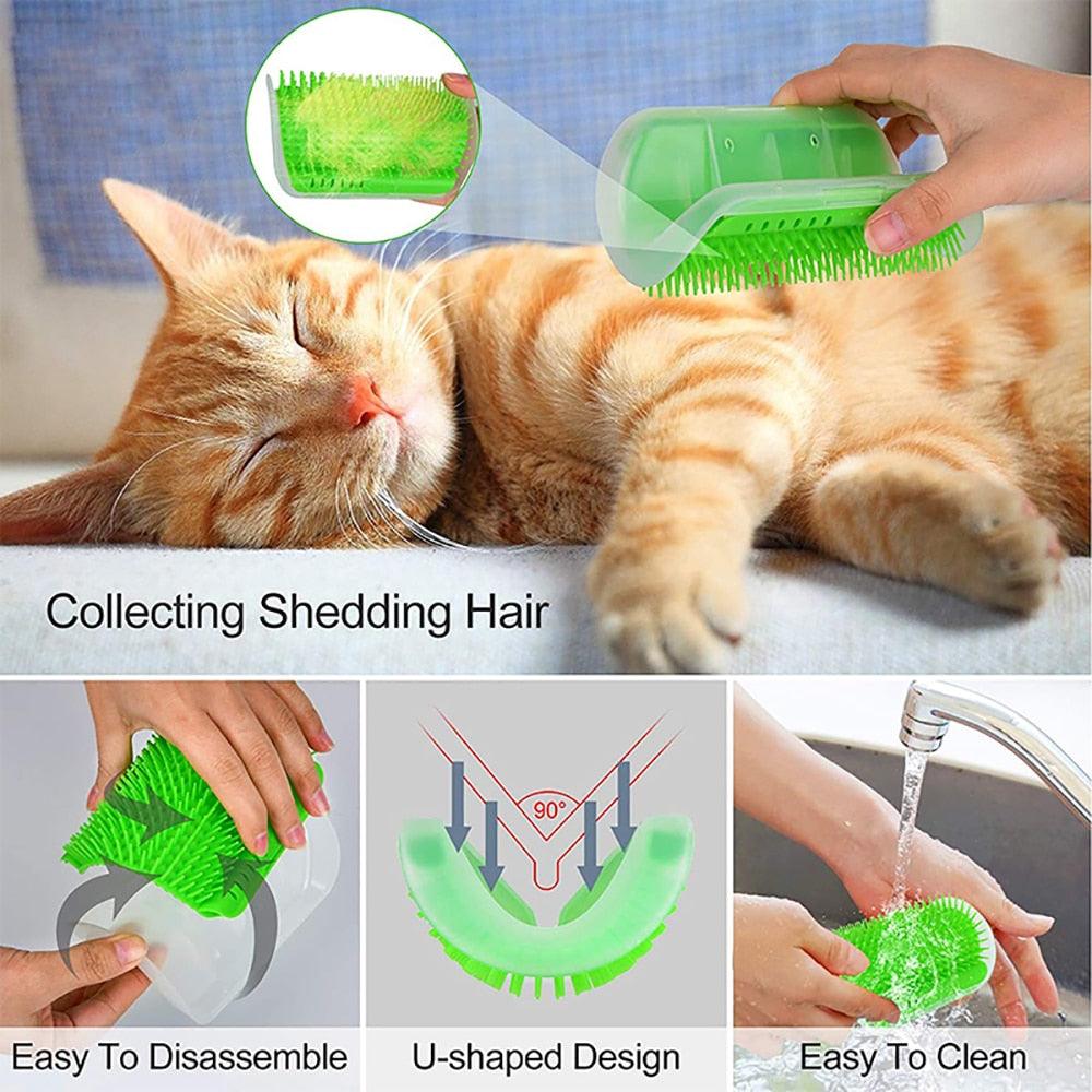 Wall-Mounted Cat Grooming & Massage Brush