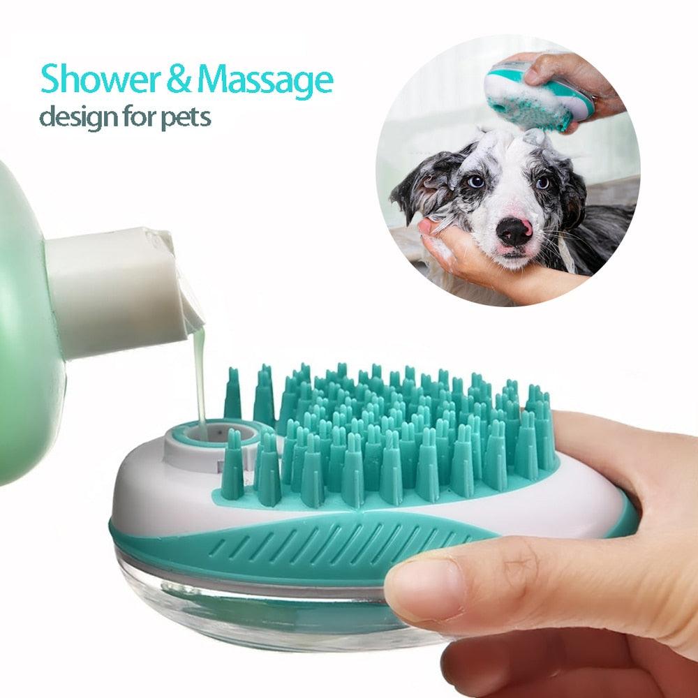 2-in-1 Silicone Pet Bath & Shampoo Brush