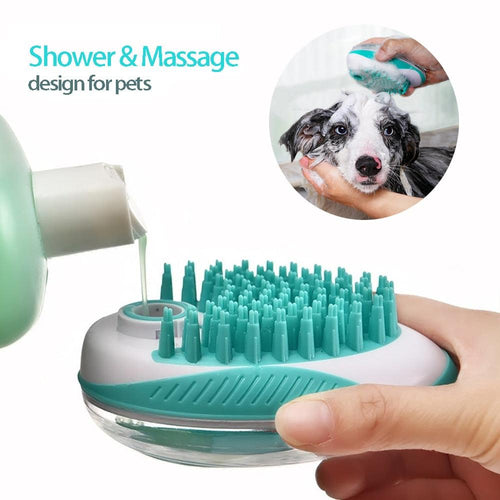 2-in-1 Silicone Pet Bath & Shampoo Brush