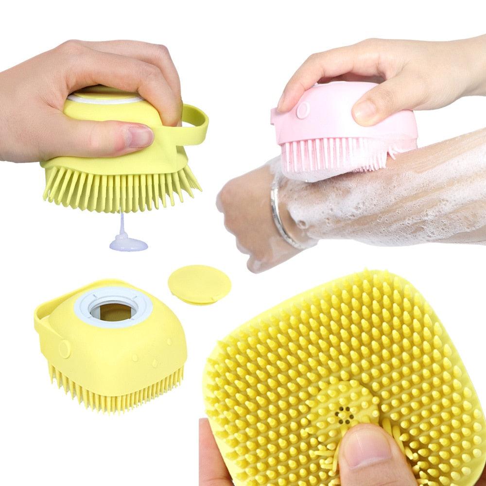 2-in-1 Silicone Pet Bath & Shampoo Brush