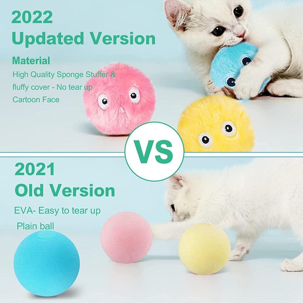 Interactive Chirping Plush Cat Ball