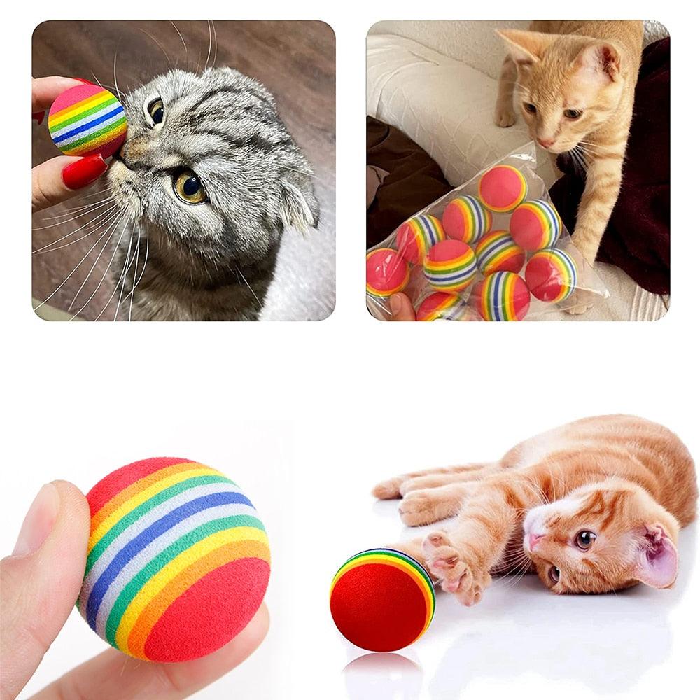 Rainbow Interactive Cat Ball Toy Set