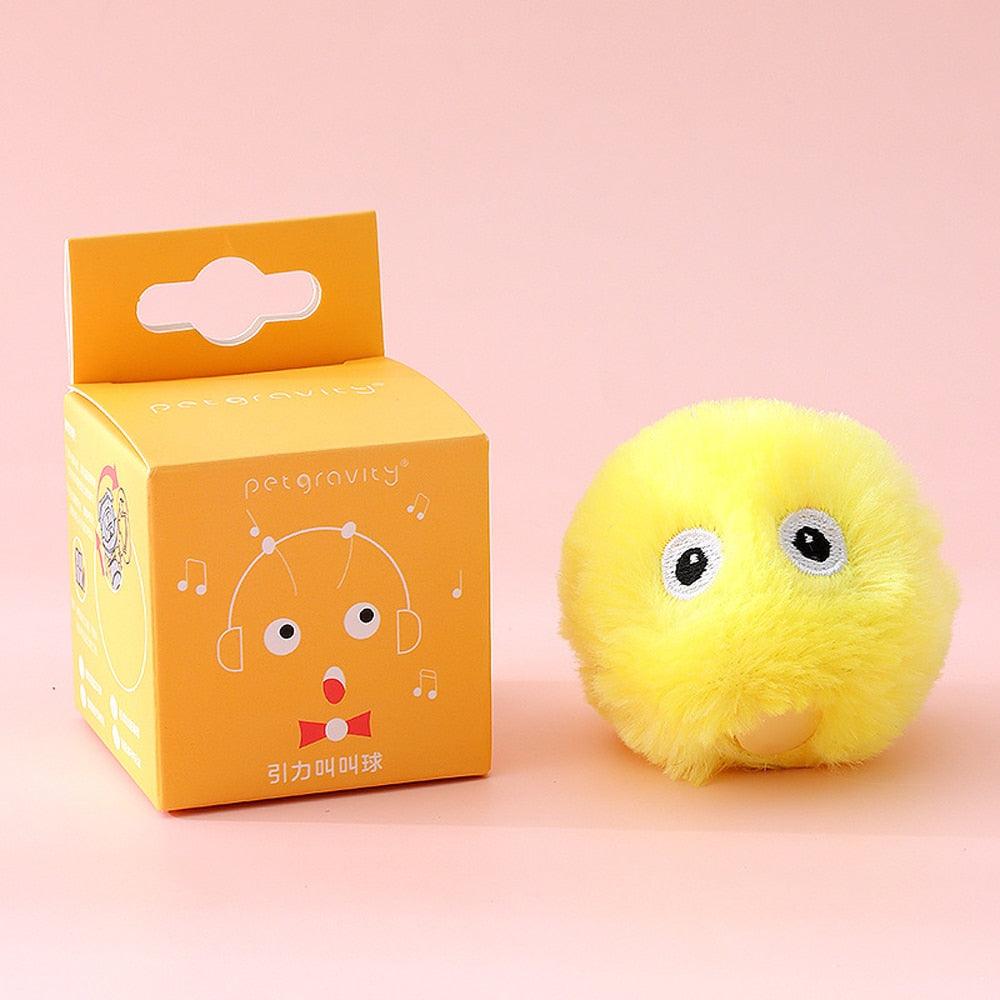 Interactive Chirping Plush Cat Ball