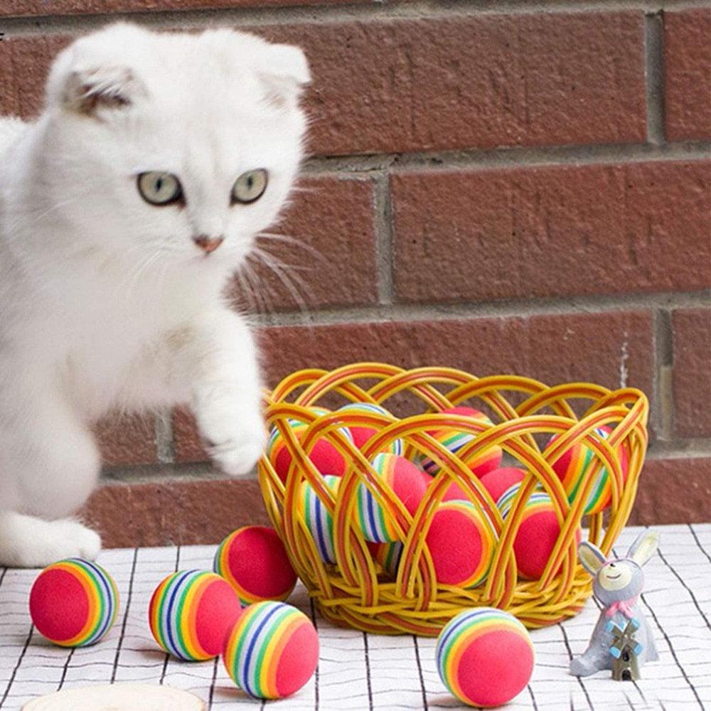 Rainbow Interactive Cat Ball Toy Set