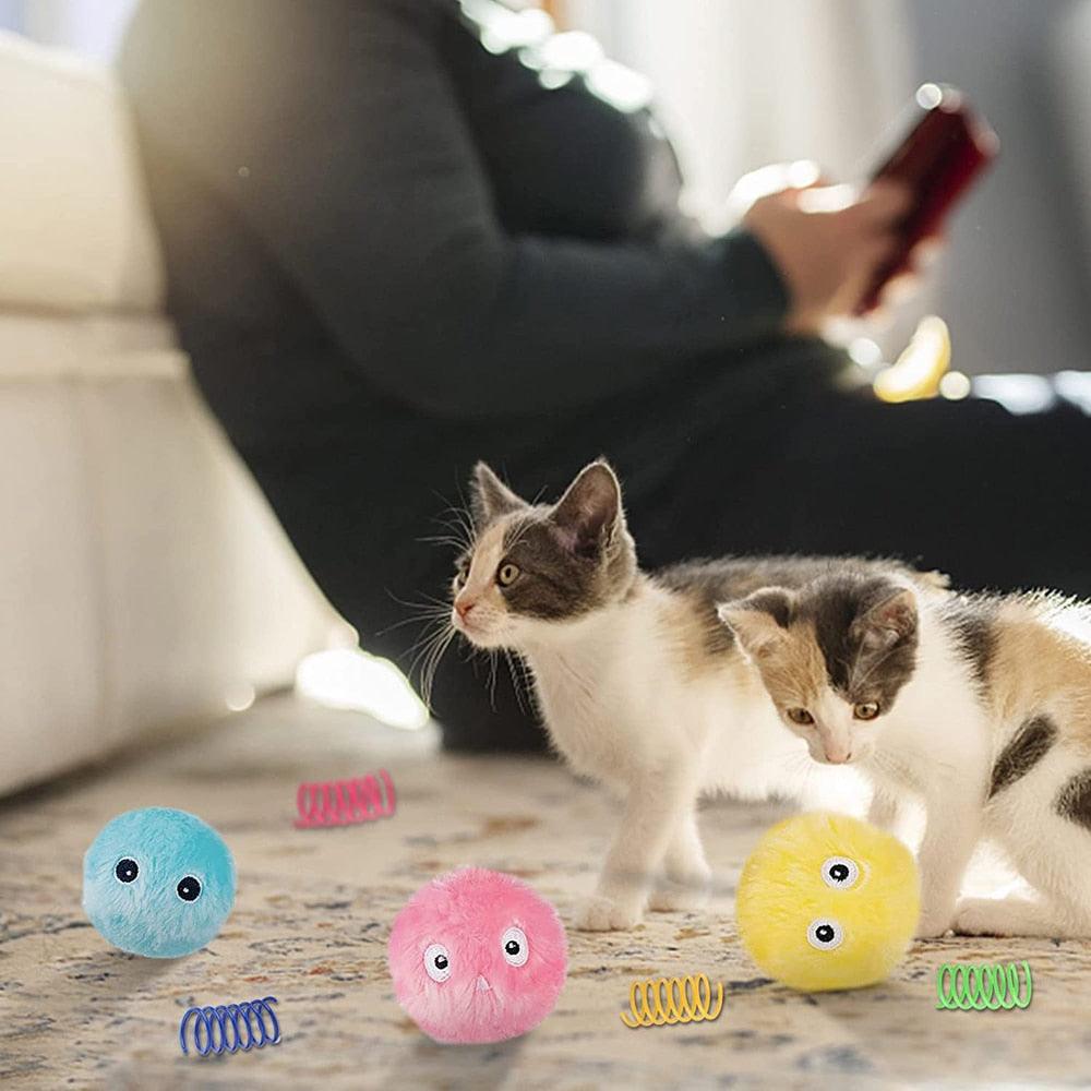 Interactive Chirping Plush Cat Ball