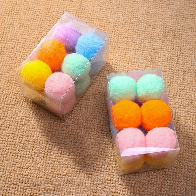 12-Piece Plush Pom-Pom Cat Toy Set