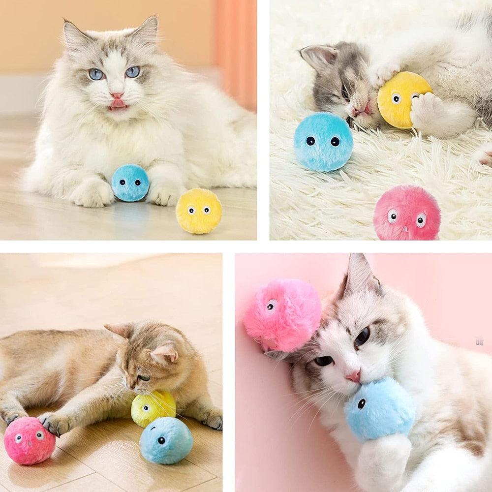 Interactive Chirping Plush Cat Ball