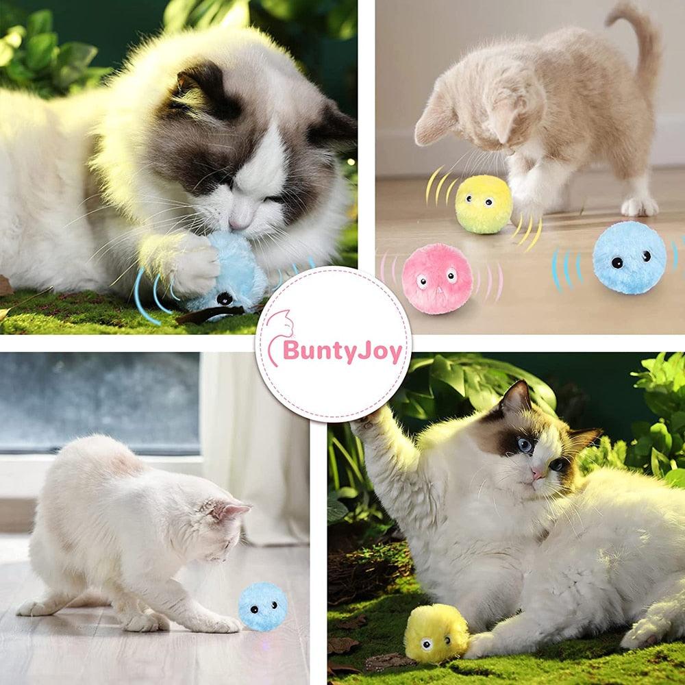 Interactive Chirping Plush Cat Ball