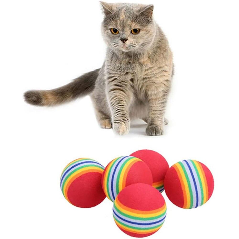 Rainbow Interactive Cat Ball Toy Set