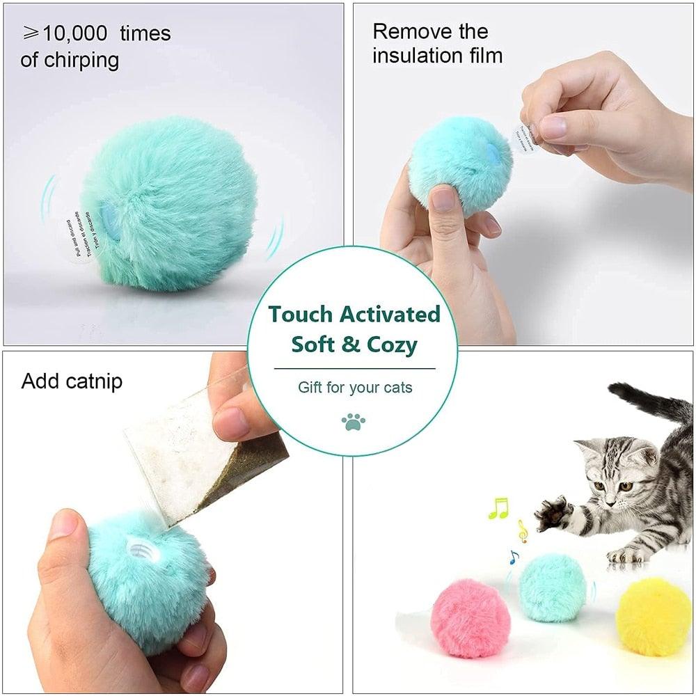 Interactive Chirping Cat Ball Toy